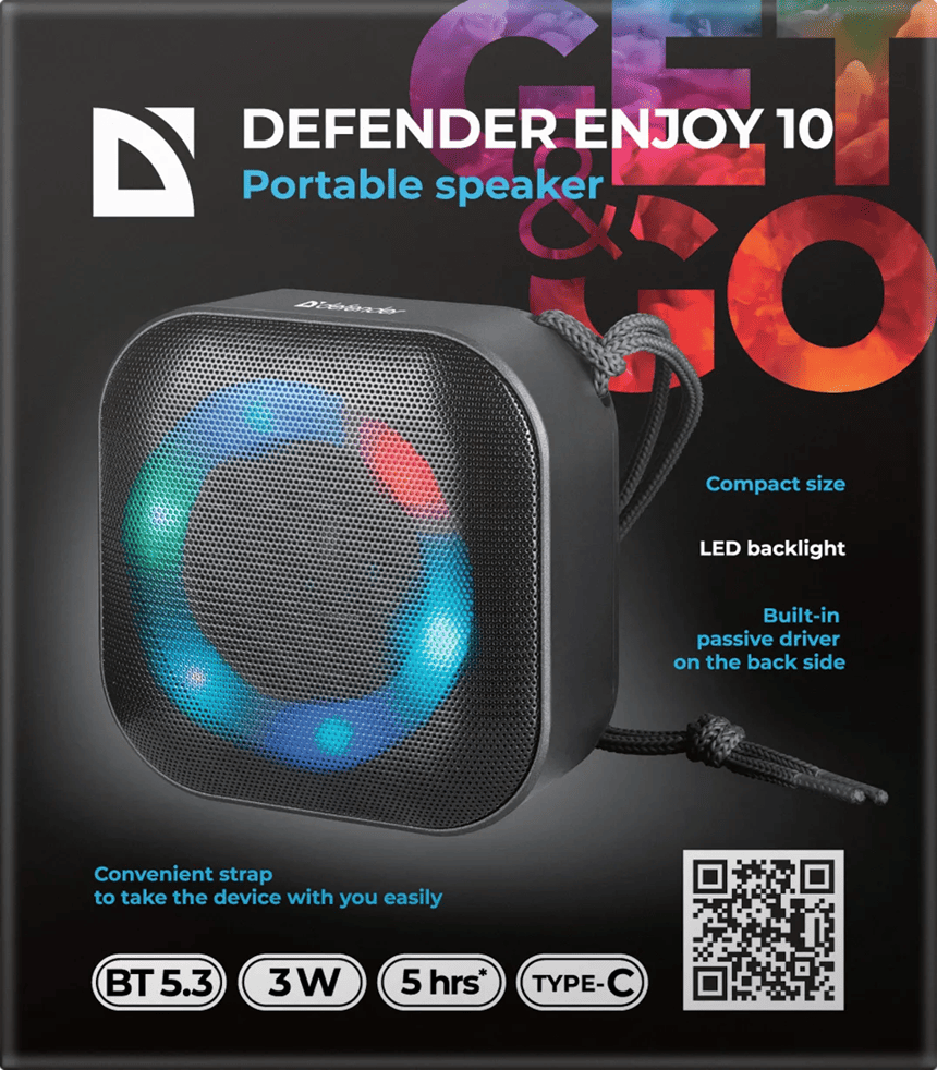 Портативна акустика Defender Enjoy 10 3Вт Black (65009)