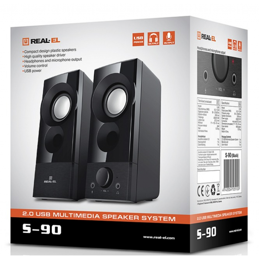 Акустична система REAL-EL S-90 Black (EL121100011)