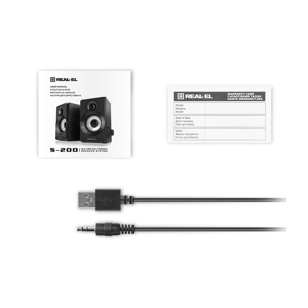 Акустична система REAL-EL S-200 USB Black (EL121200008)