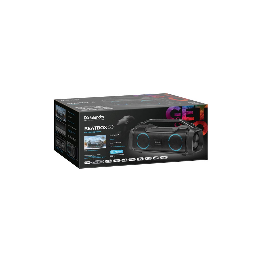 Акустична система Defender Beatbox 50 Bluetooth Black (65950)