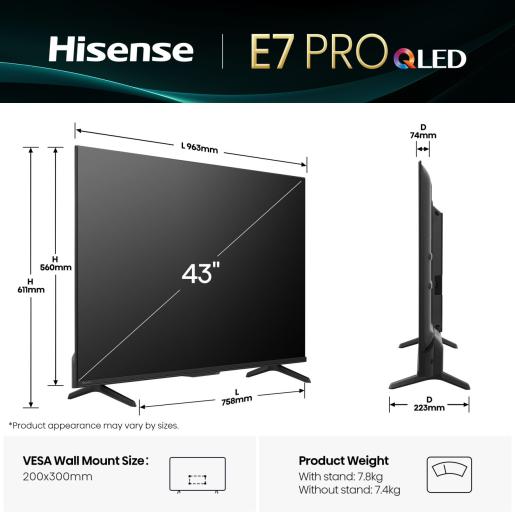 LED-телевізор Hisense 43E7Q PRO 