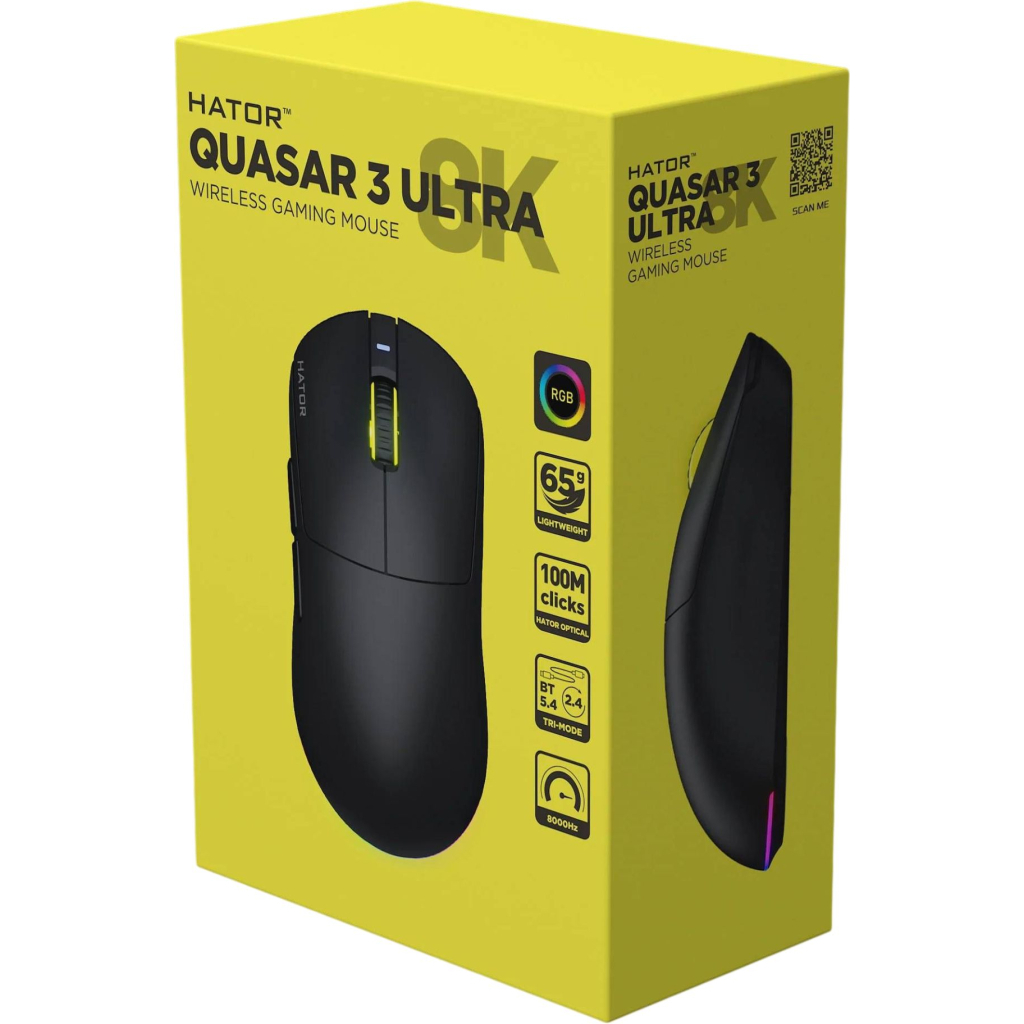 Мишка Hator Quasar 3 Ultra 8K Wireless Black Edition (HTM772)
