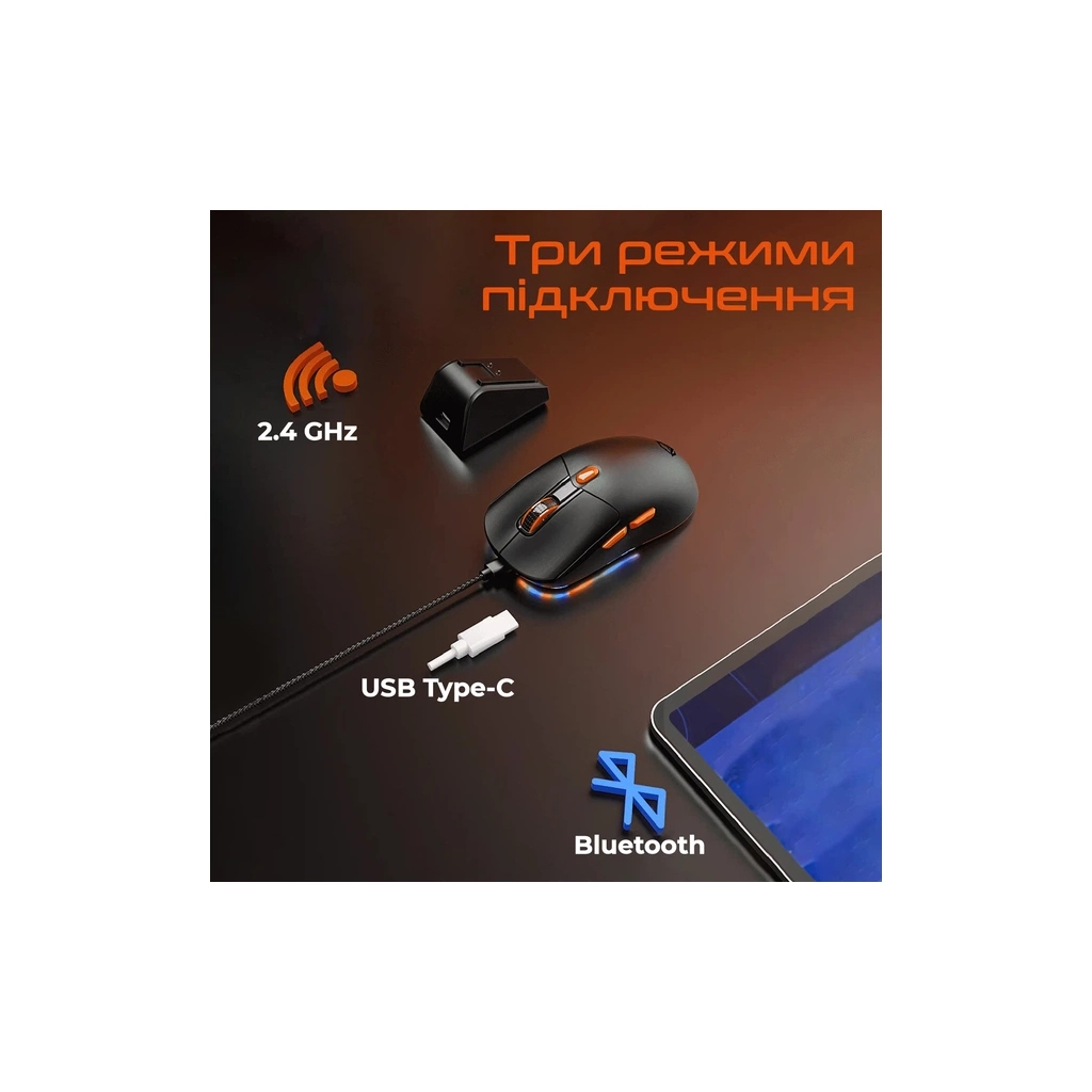 Мишка Meetion GW38 Wireless/Bluetooth/USB Black (MT-GW38-A)