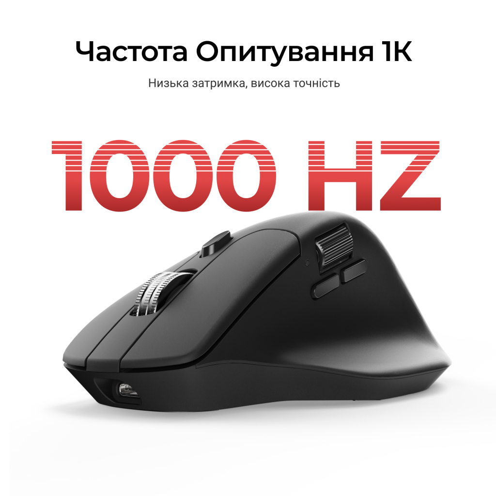 Мишка Keychron M6S Wireless/Bluetooth/USB Black (M6S-A72)