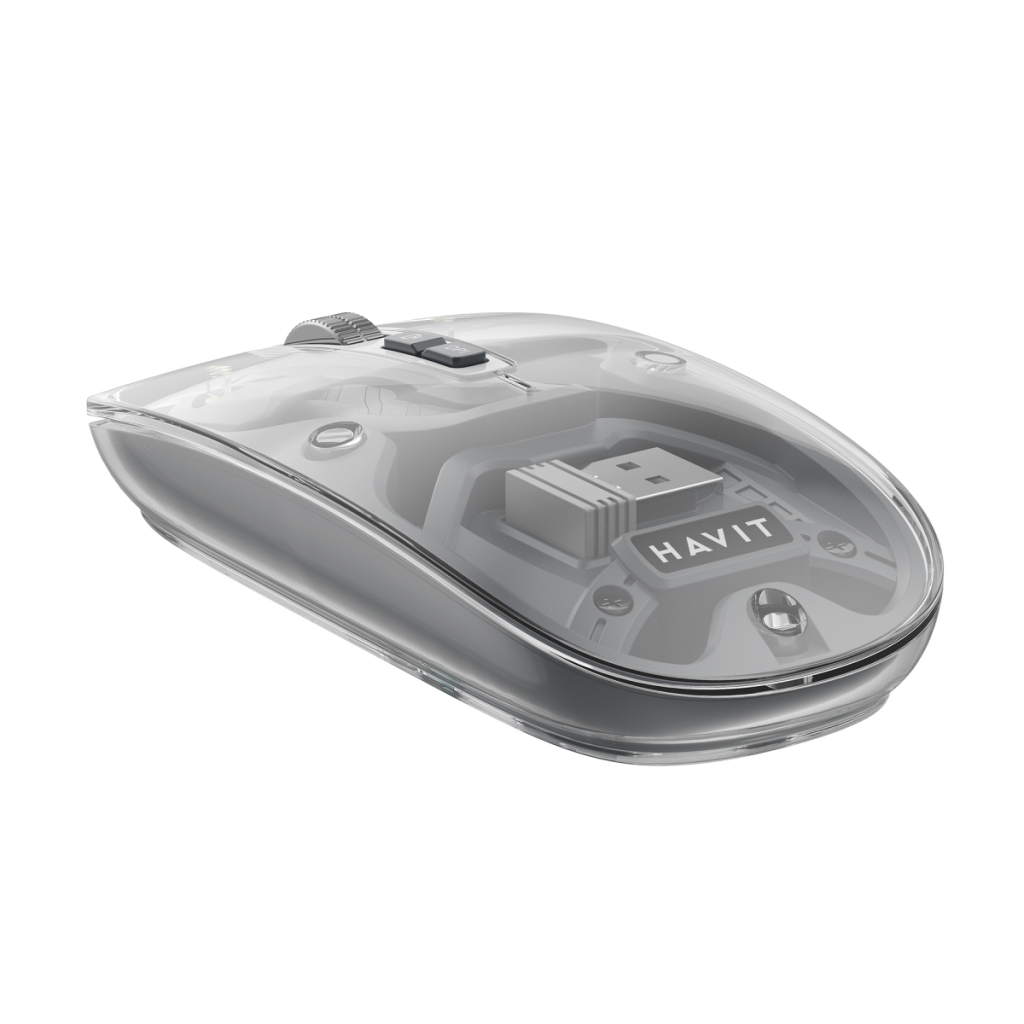 Мишка Havit MS62WB Pro Wireless Transparent Gray (6939119045128)