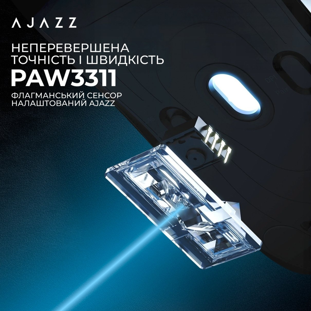 Мишка Ajazz AJ179P MC Charging Dock Wireless/Bluetooth/USB White (AJ179P-MC-W)