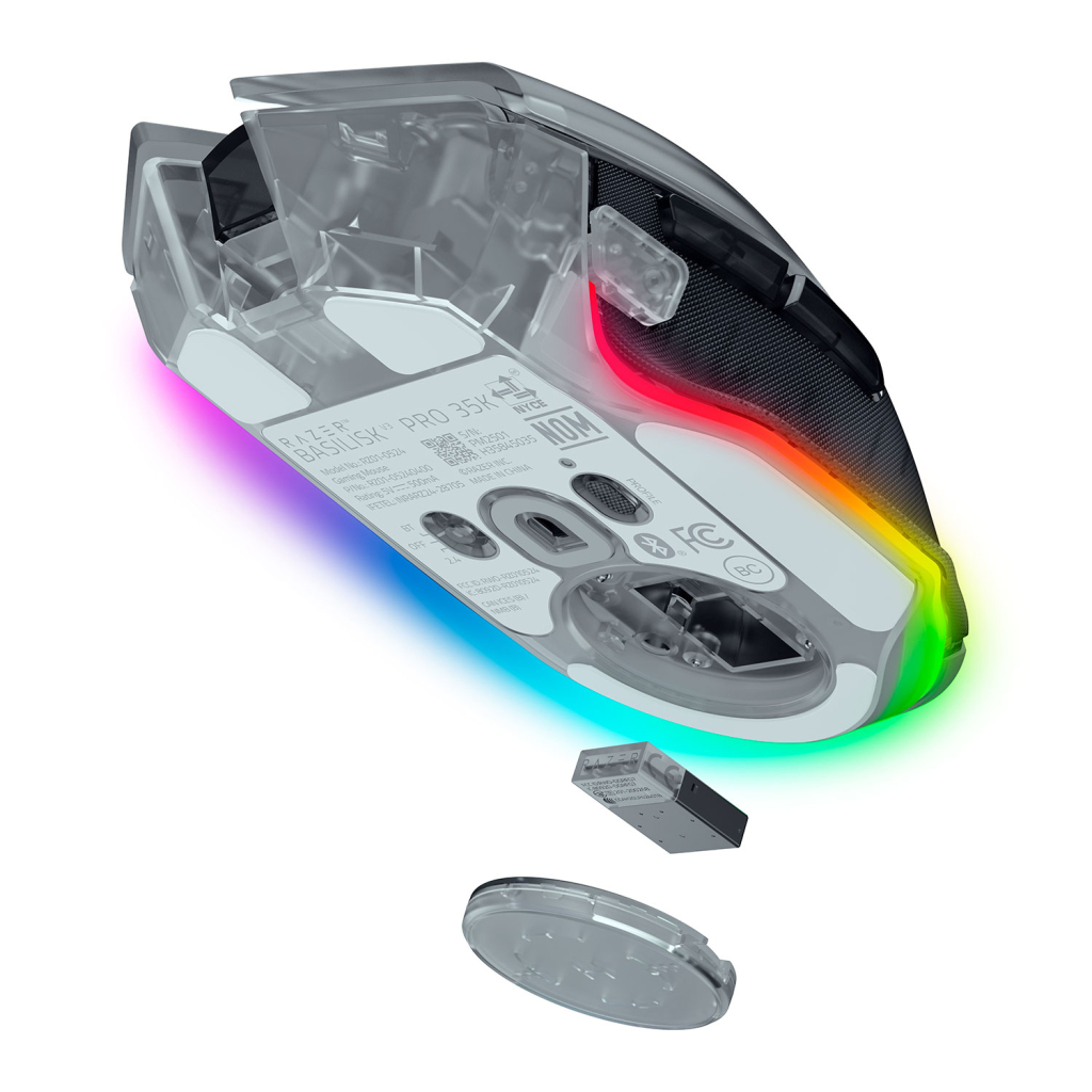 Мишка Razer Basilisk V3 Pro 35K Wireless/Bluetooth/USB Phantom White (RZ01-05240400-R3G1)