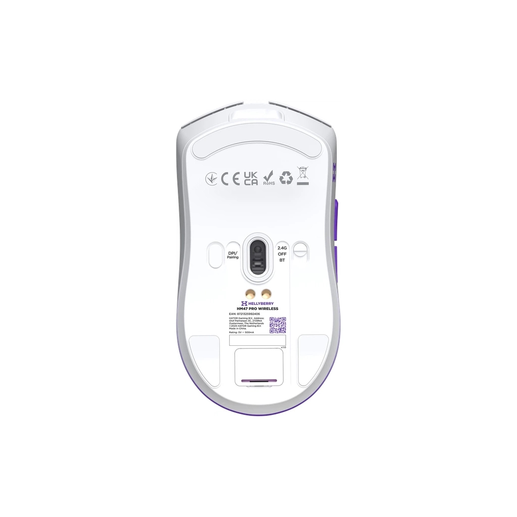 Мишка Hator Hellyberry HM47 Pro RGB Wireless/Bluetooth/USB White/Violet (HM47PRO_white_violet)