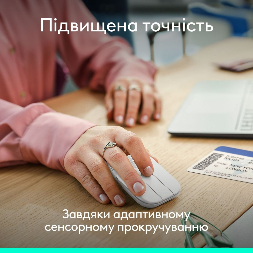 Мишка Logitech Mobi Fold Bluetooth Off-White (910-007631)