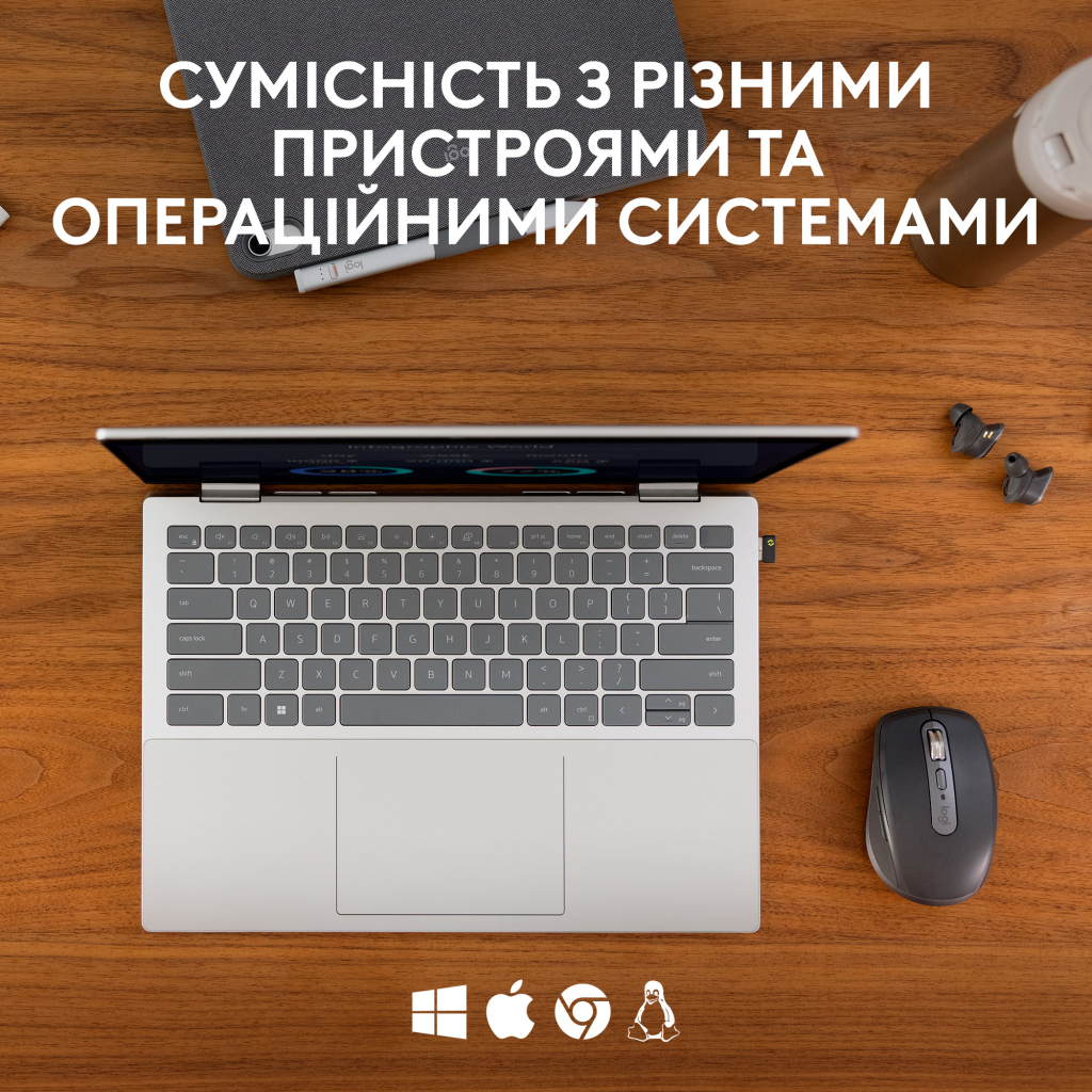 Мишка Logitech MX Anywhere 3S for Business Wireless/Bluetooth + Mouse Pad Studio Series Graphite (MX910-006958)