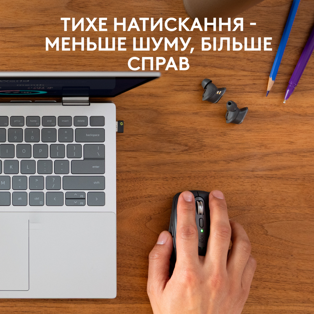Мишка Logitech MX Anywhere 3S for Business Wireless/Bluetooth + Mouse Pad Studio Series Graphite (MX910-006958)