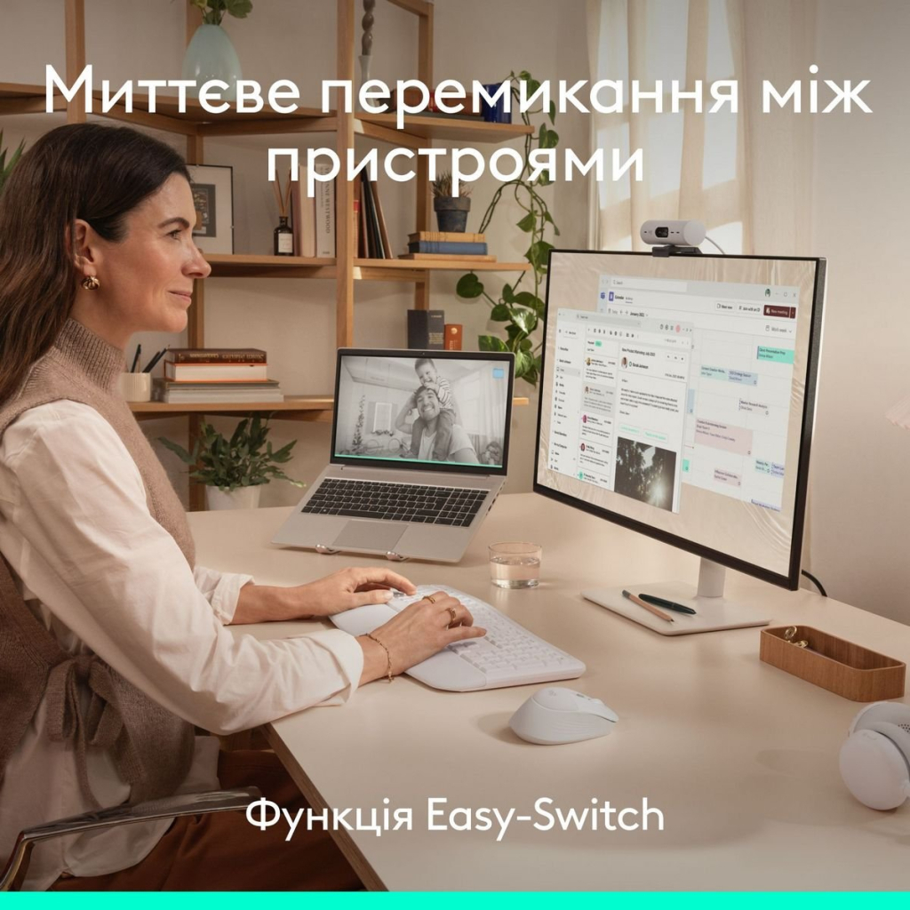 Мишка Logitech Signature Comfort Plus M850L Wireless/USB-C Off-White (910-007716)