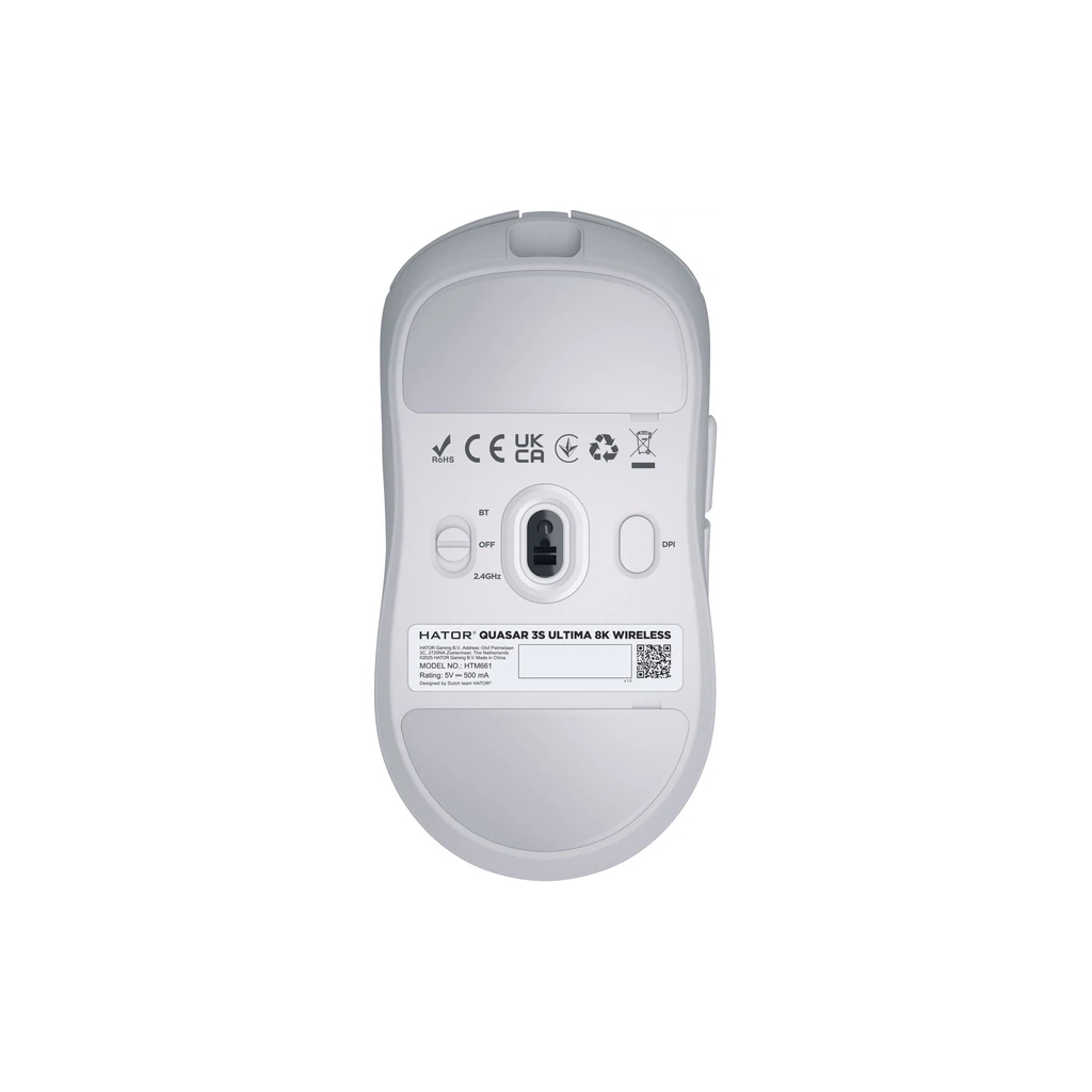 Мишка Hator Quasar 3S Ultima 8K Wireless/Bluetooth/USB White (HTM661)