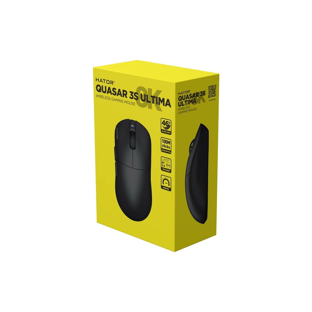 Мишка Hator Quasar 3S Ultima 8K Wireless/Bluetooth/USB Black (HTM660)