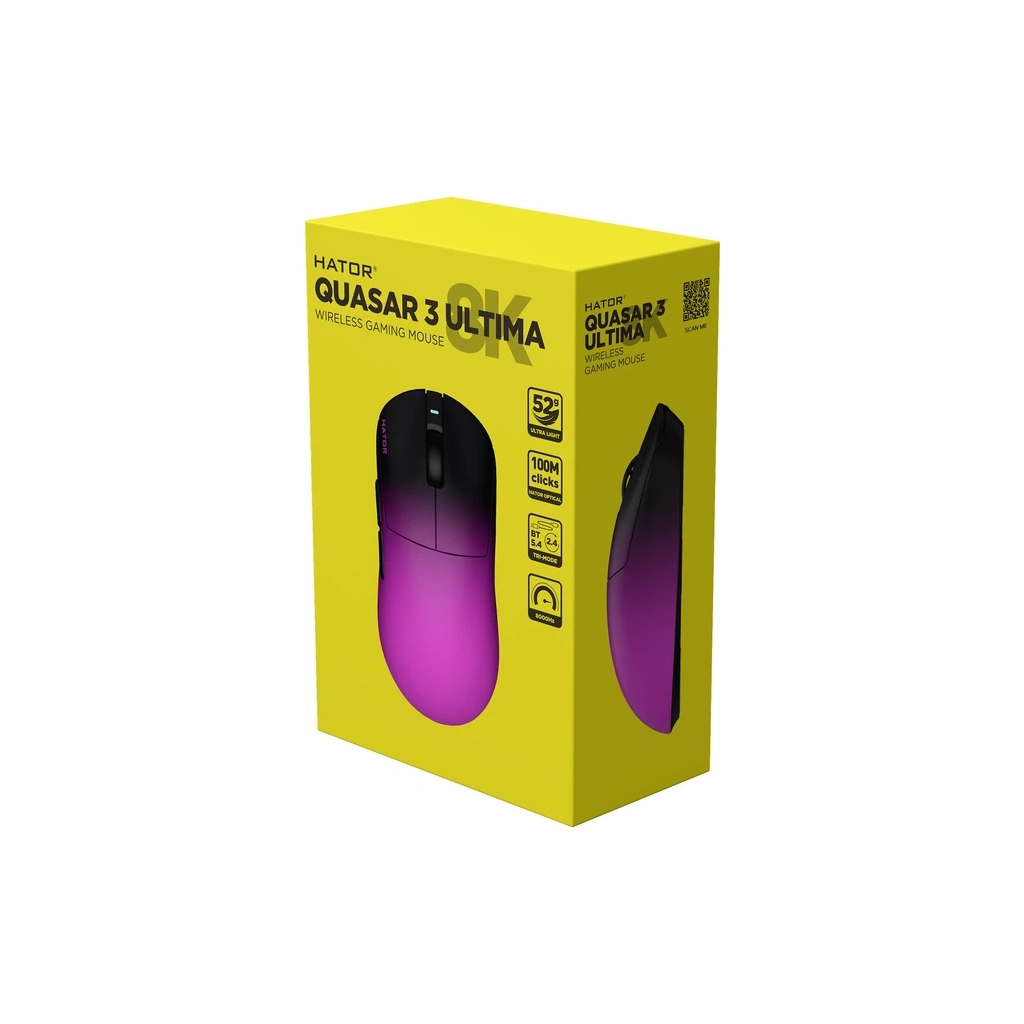 Мишка Hator Quasar 3 Ultima 8K Wireless/Bluetooth/USB Black/Purple (HTM760)