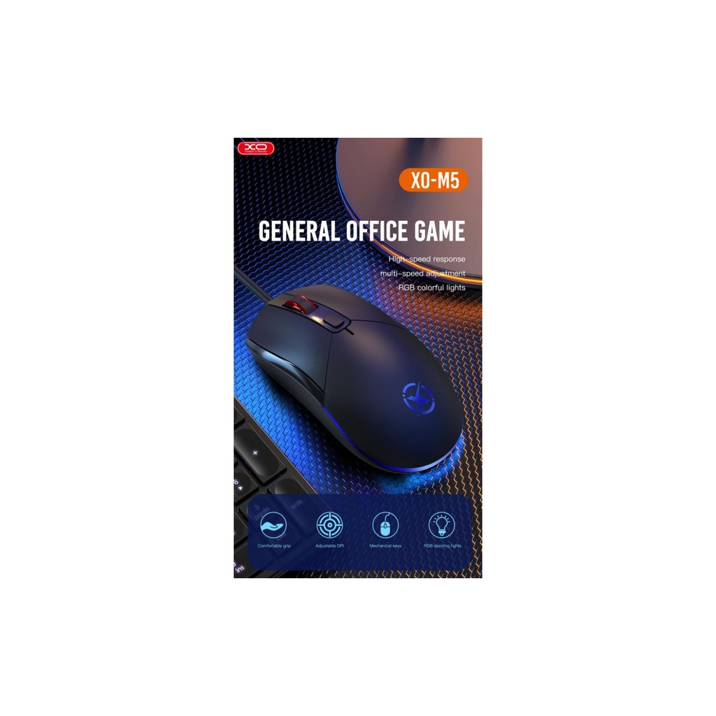 Мишка XO M5 A582 USB Black (XO-M5-BK)
