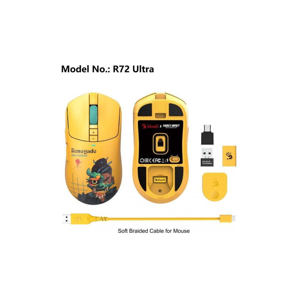 Мишка A4Tech Bloody R72 Ultra Wireless Renegade Sunset (4711421001267)