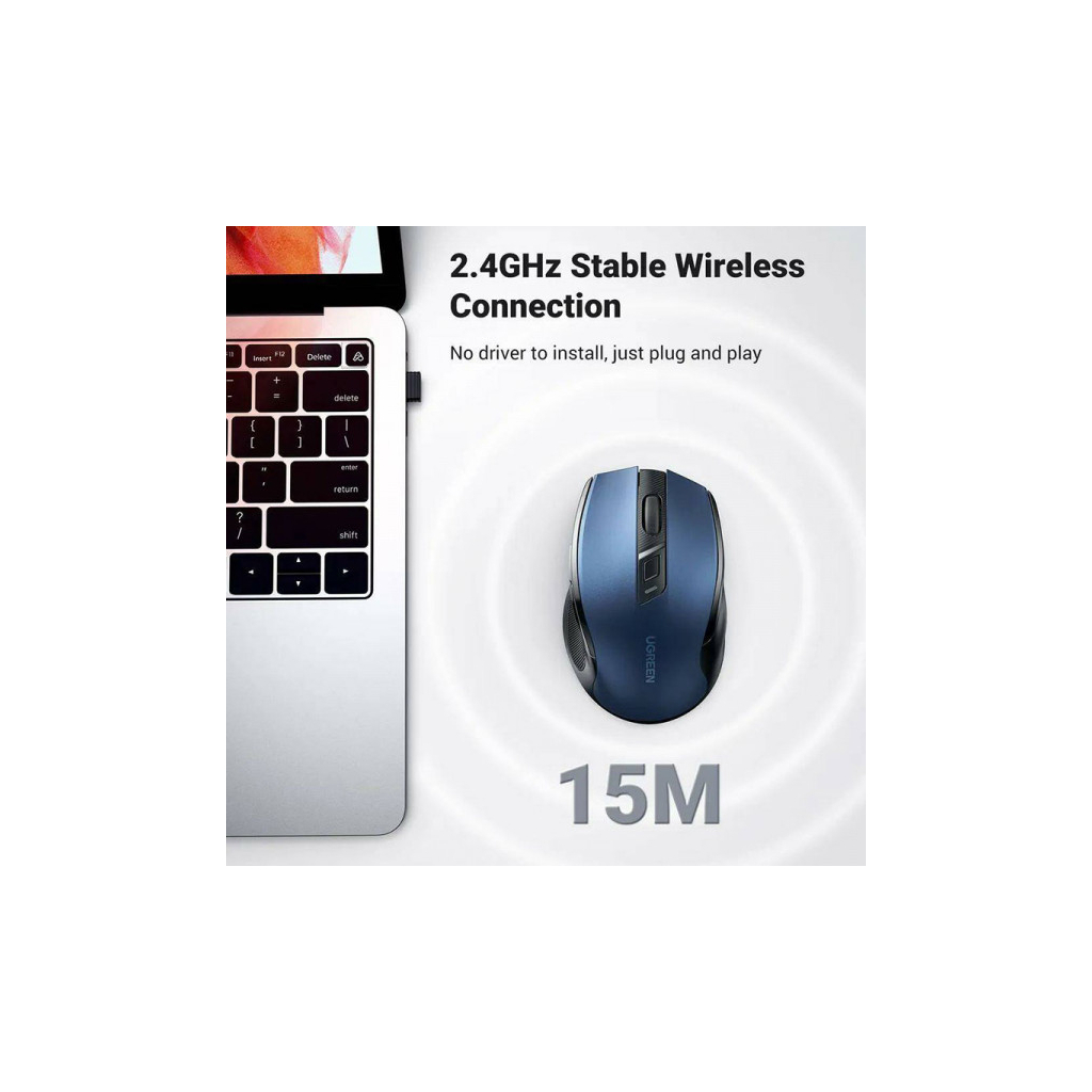 Мишка Ugreen MU006 Ergonomic Wireless Blue (15064)