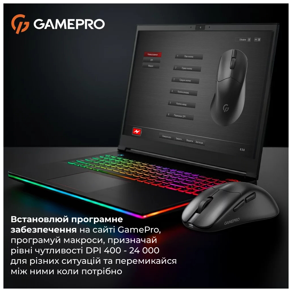 Мишка GamePro Genesis Avenger Wireless/Bluetooth/USB Black (GM096B)