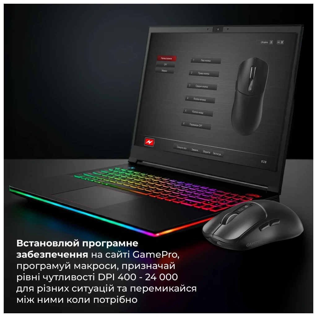 Мишка GamePro Genesis Ranker Wireless/Bluetooth/USB Black (GM012B)