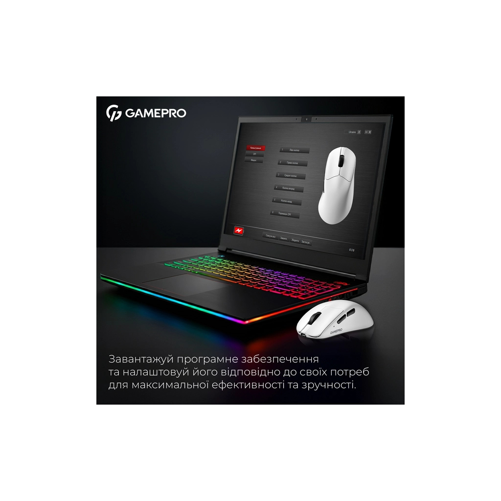 Мишка GamePro Asgard Surt Wireless/Bluetooth/USB White (GM017W)