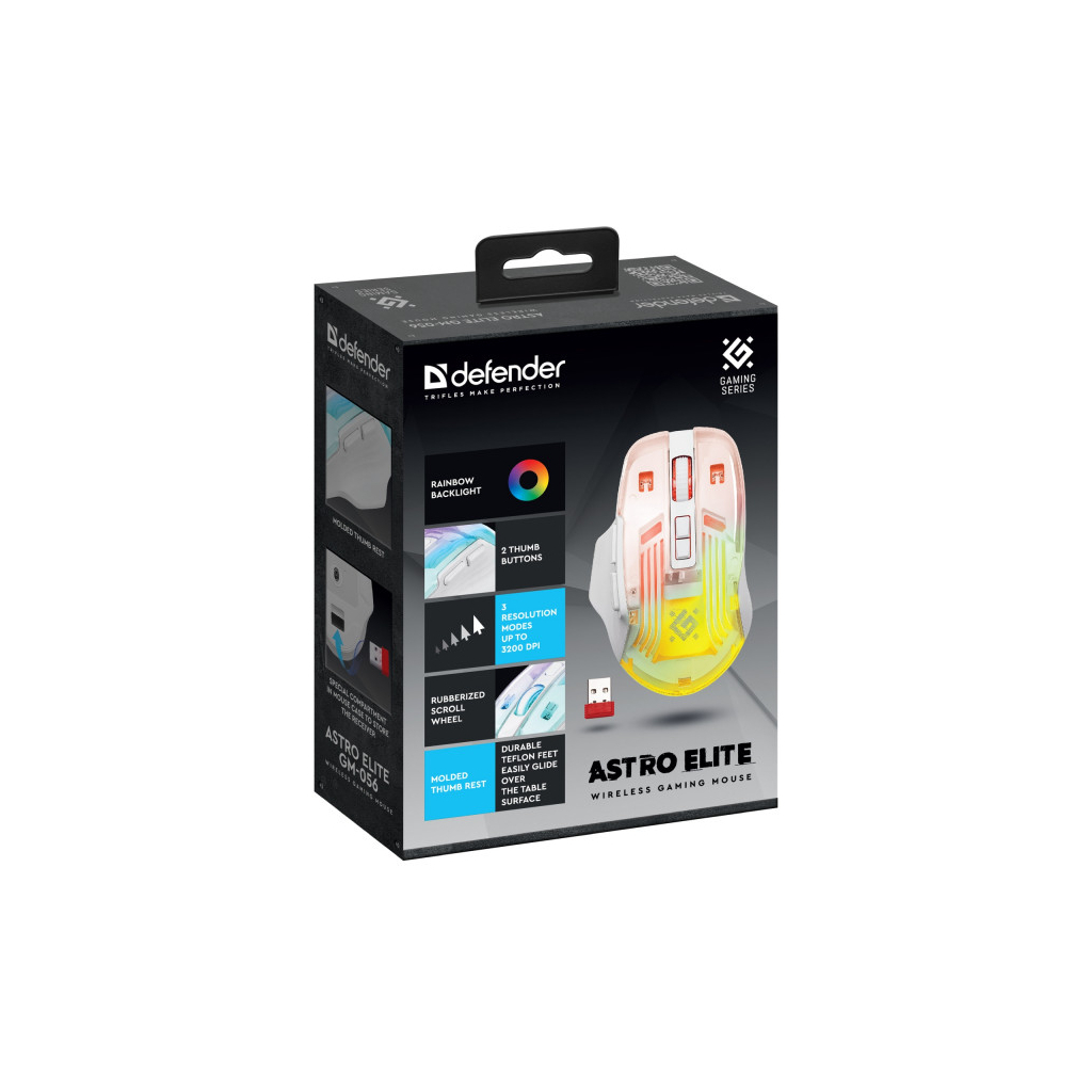 Мишка Defender Astro Elite GM-056 LED Wireless White (52056)