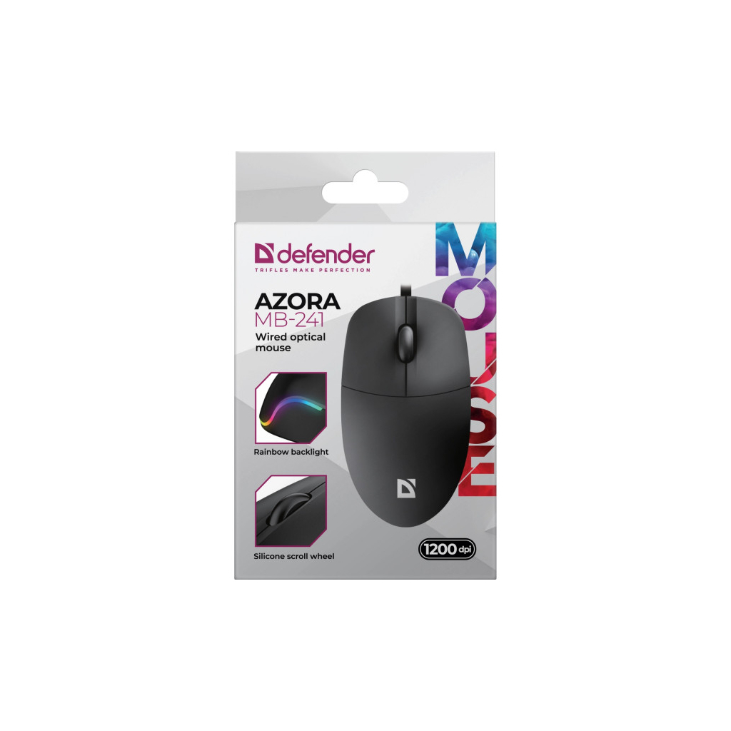 Мишка Defender Azora MB-241 LED USB Black (52241)
