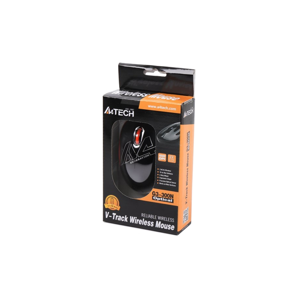 Мишка A4Tech G3-300N Black+Orange (4711421931687)
