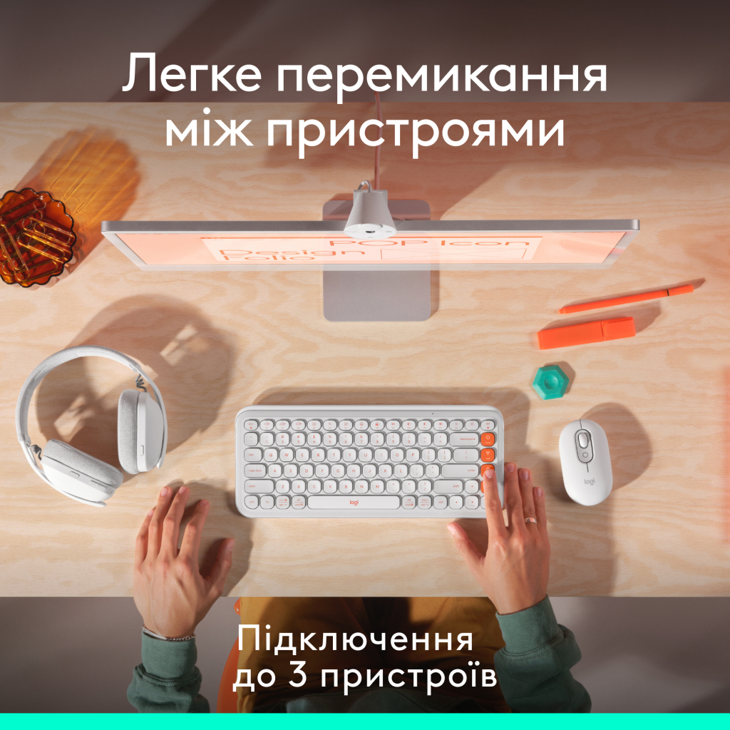 Мишка Logitech POP Mouse With Emoji Bluetooth Lilac (910-007414)