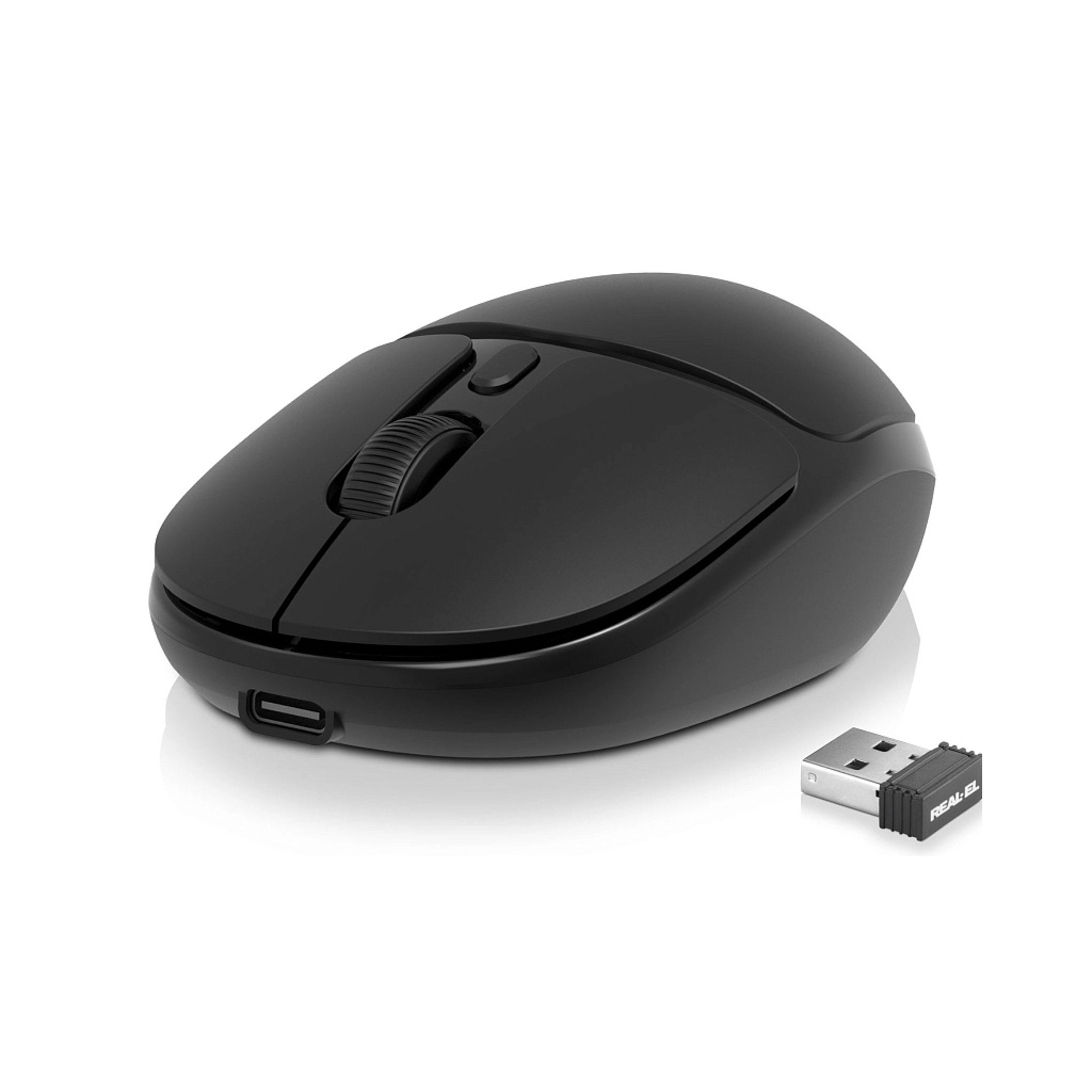 Мишка REAL-EL RM-335W Wireless Black (EL123200055)