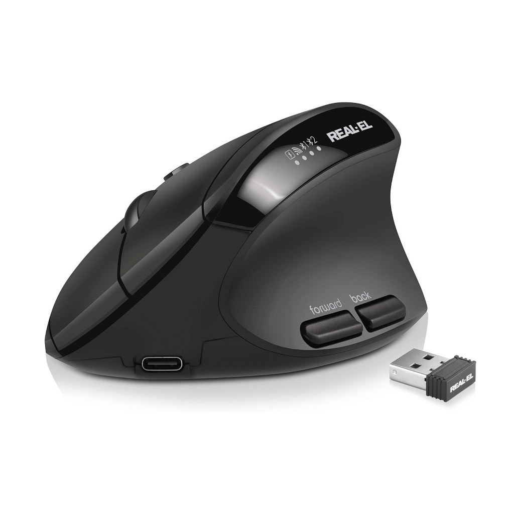 Мишка REAL-EL RM-490W Wireless/Bluetooth Black (EL123200058)