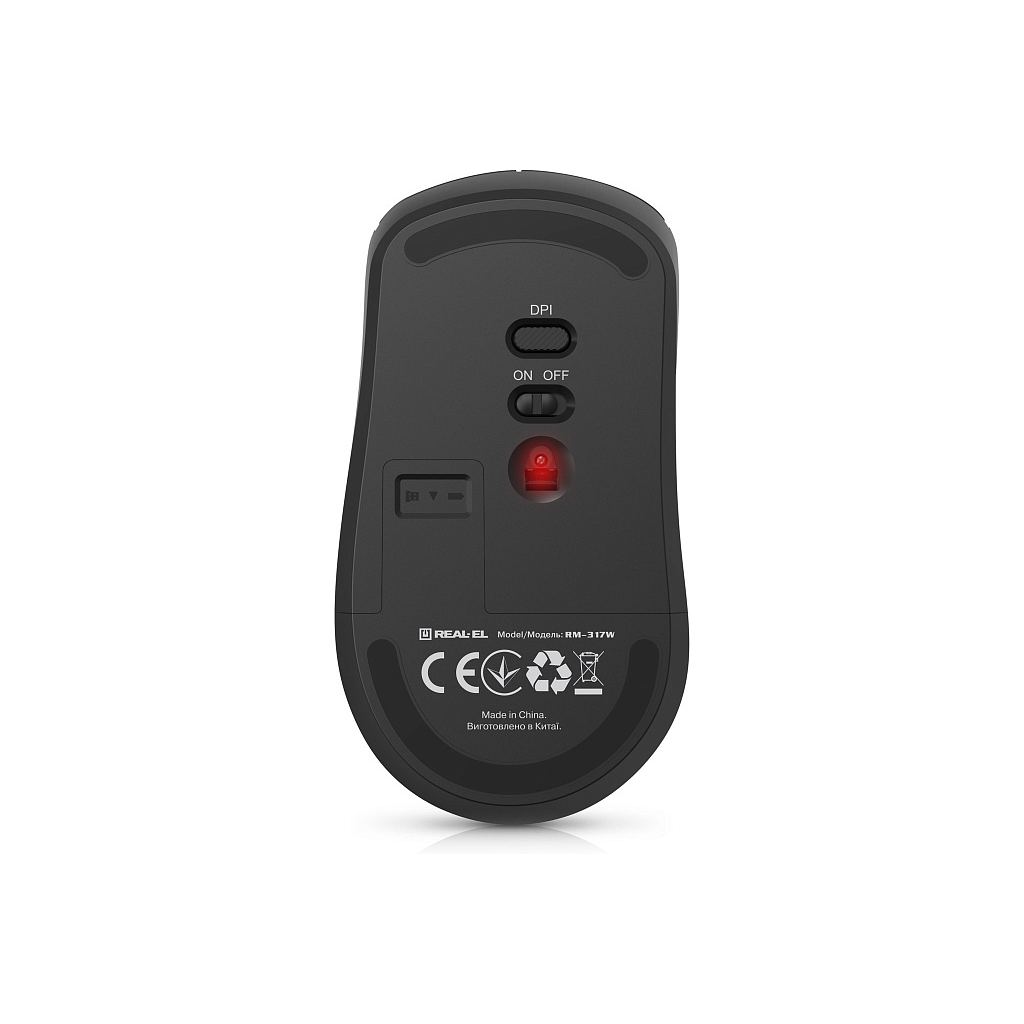 Мишка REAL-EL RM-317W Wireless Black (EL123200052)