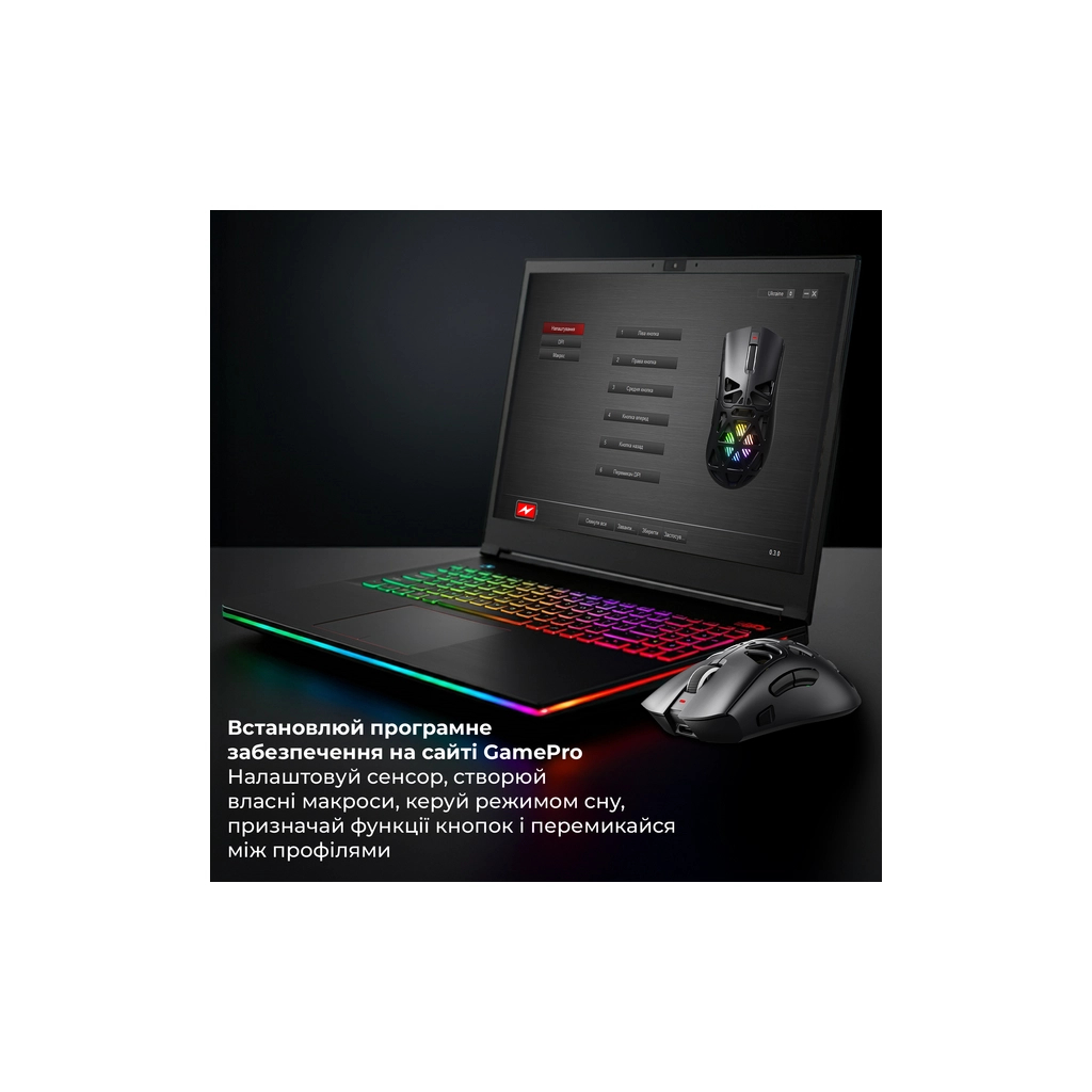 Мишка GamePro Genesis Spider Wireless/Bluetooth/USB Black (GM870B)