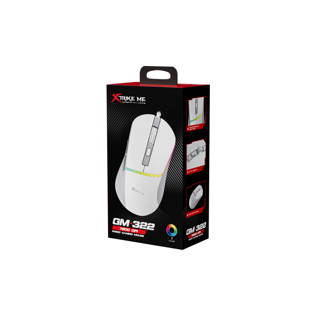 Мишка Xtrike ME GM-322 USB White (GM-322WH)