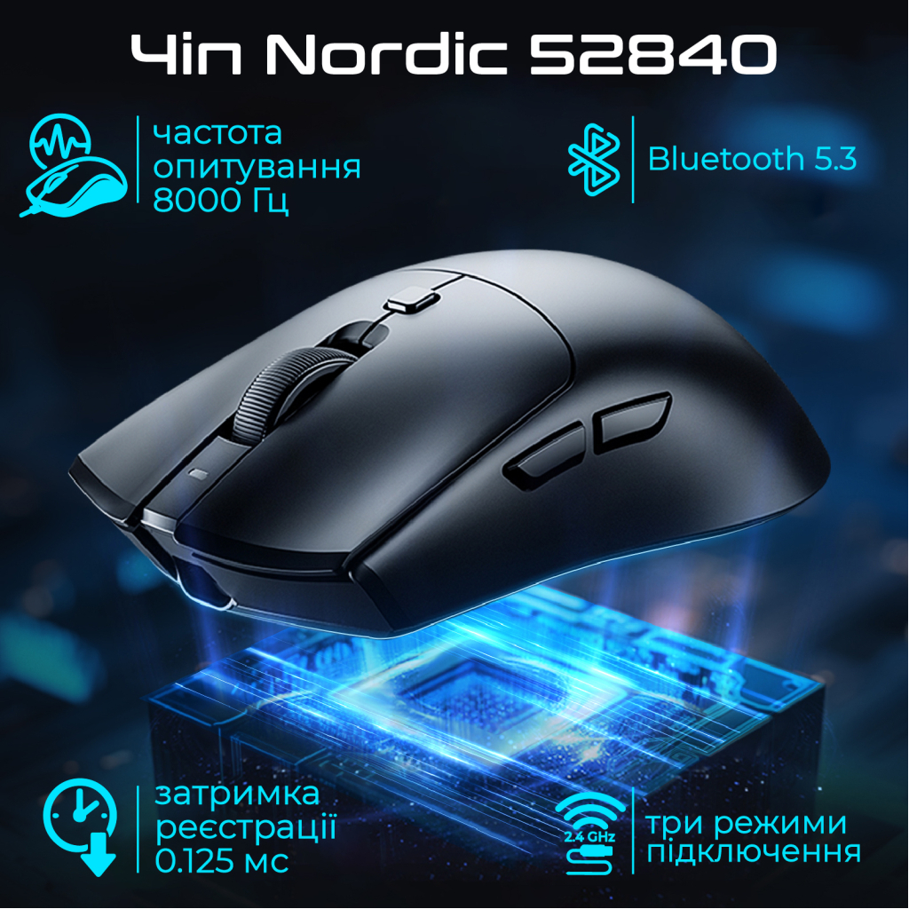 Мишка RAWM SA-MH01Pro Wireless/Bluetooth Black (SA-MH01PRO.black)