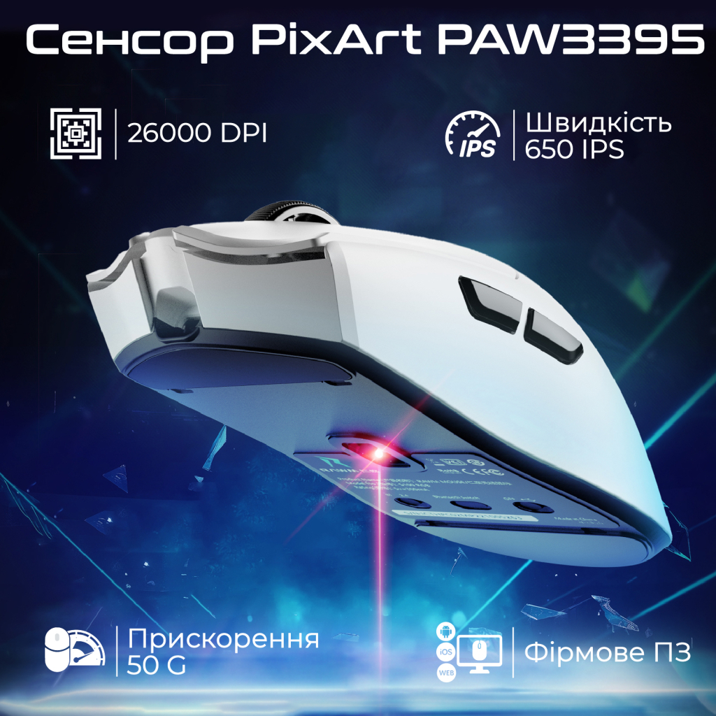 Мишка RAWM SA-MH01 Wireless/Bluetooth Red (SA-MH01.red)