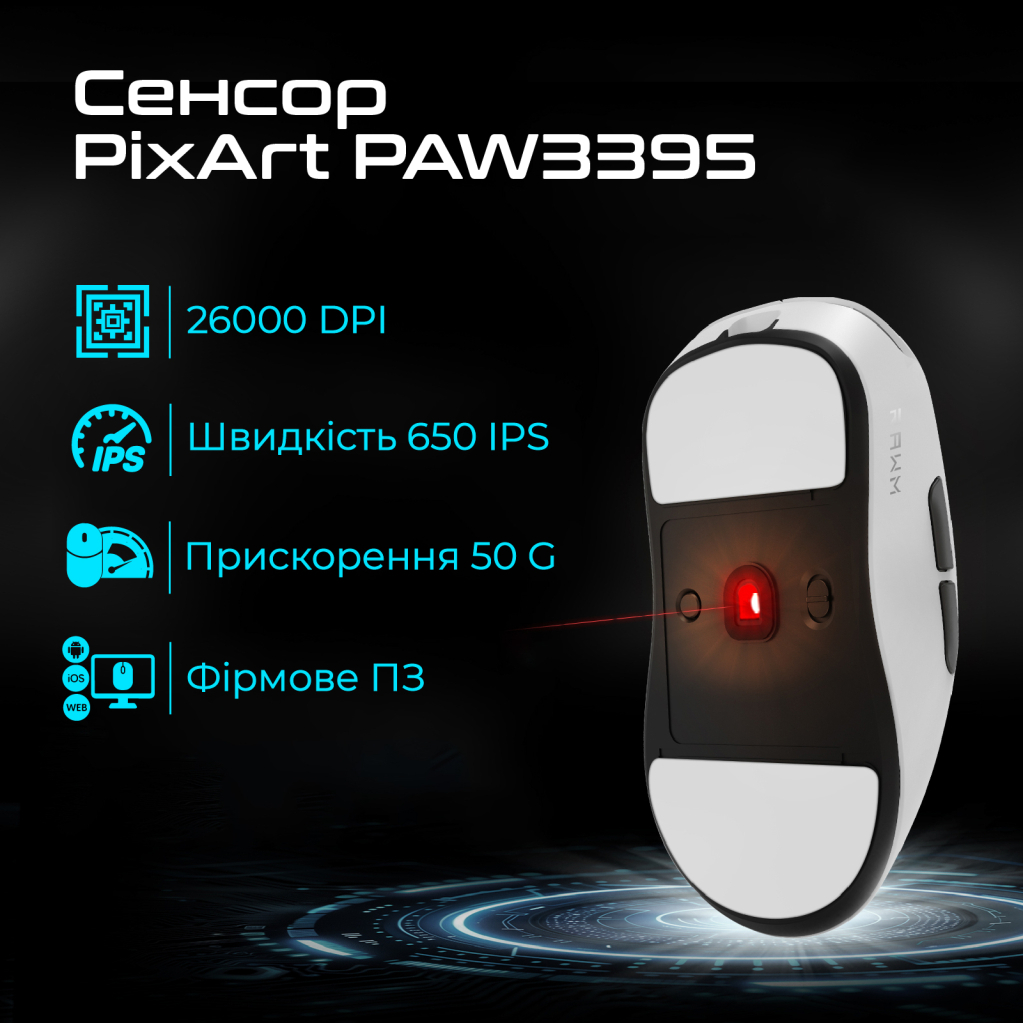 Мишка RAWM ES21 Wireless/Bluetooth Black (ES21.black)
