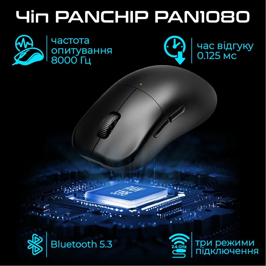 Мишка RAWM ES21 Wireless/Bluetooth Black (ES21.black)