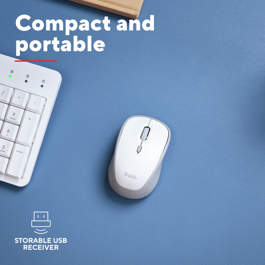 Мишка Trust Yvi+ Silent Wireless White (25513)