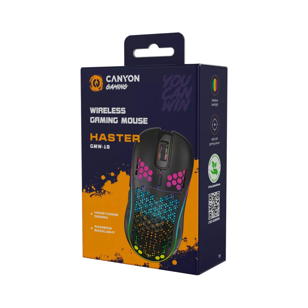 Мишка Canyon Haster GMW-18 Wireless Black (CND-SGMW18)