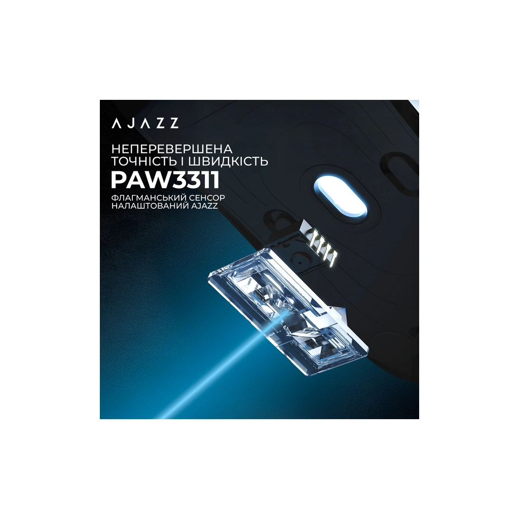 Мишка Ajazz AJ179 V2 MAX Wireless/Bluetooth/USB White (AJ179-V2-MAX-W)
