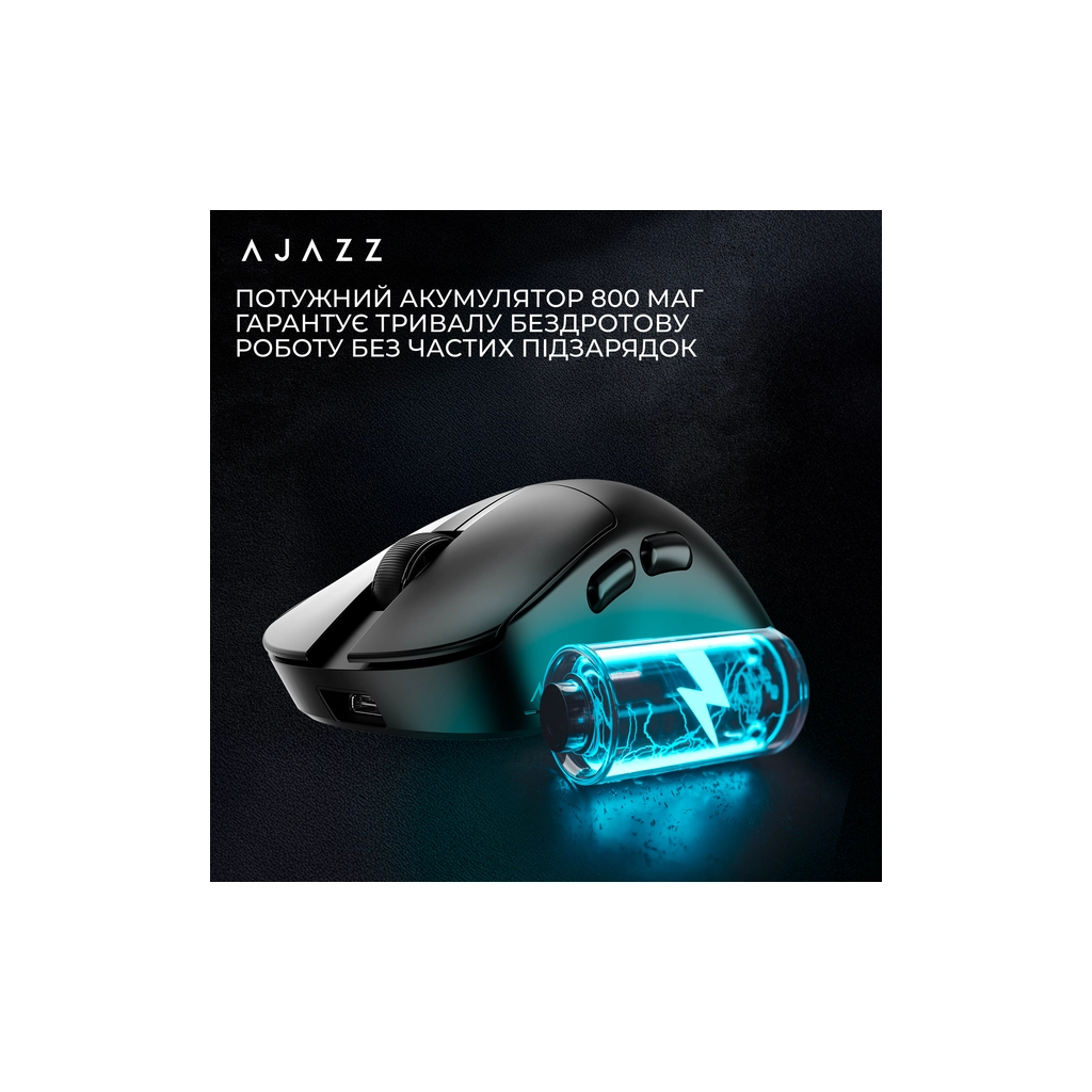 Мишка Ajazz AJ179 V2 MAX Wireless/Bluetooth/USB Black (AJ179-V2-MAX-B)