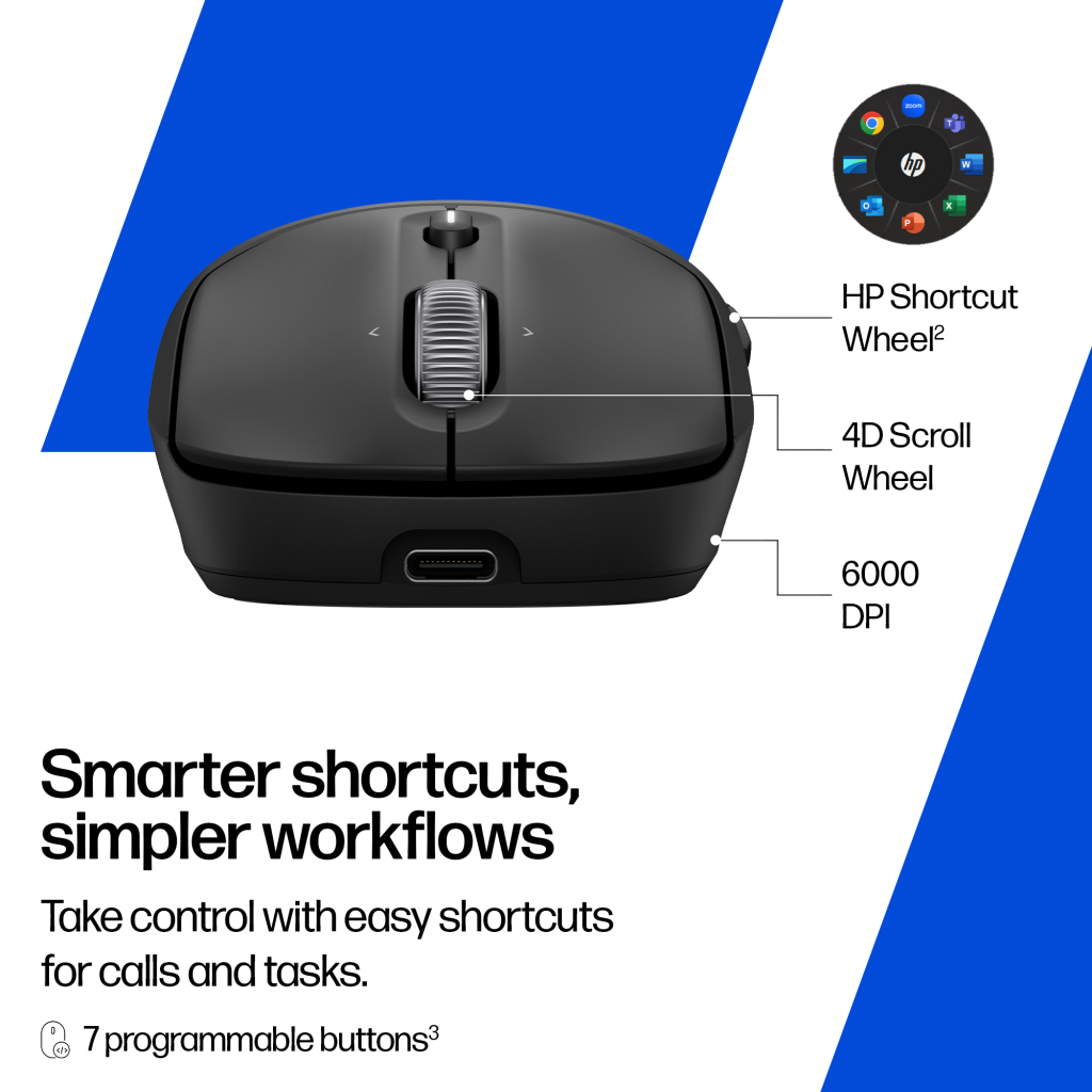 Мишка HP 700 Rechargeable Wireless/Bluetooth Black (AZ7B0AA)