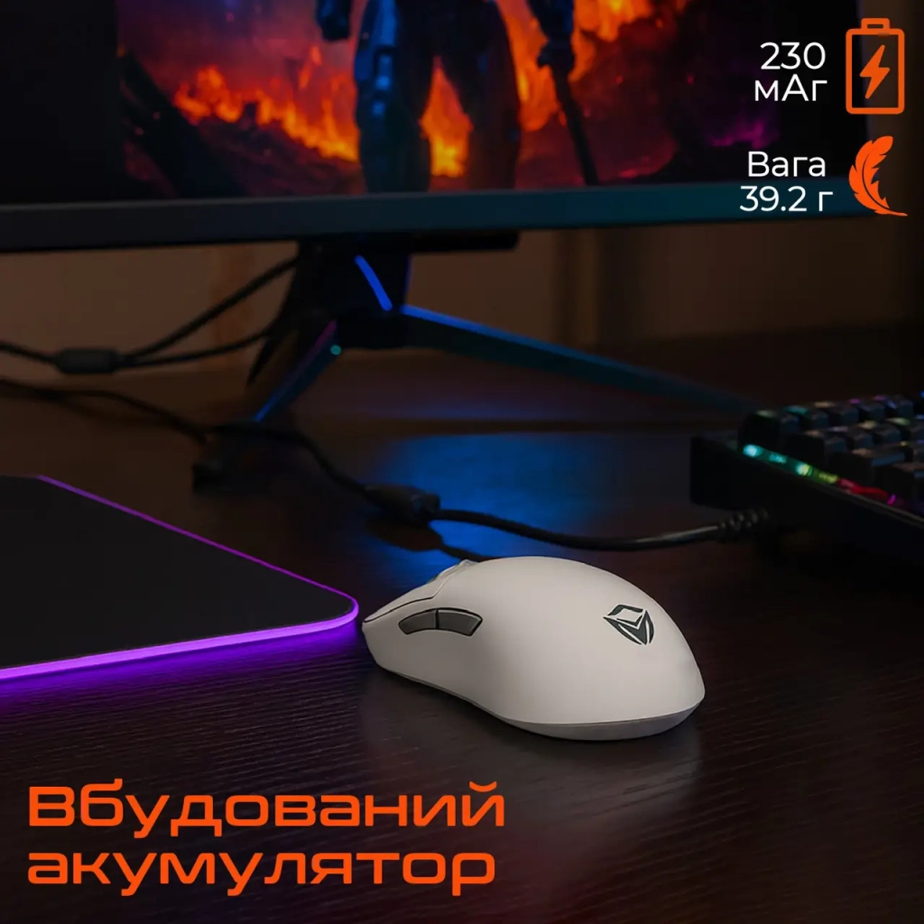 Мишка Meetion GW40 Bluetooth/Wireless/USB White (MT-GW40-B)