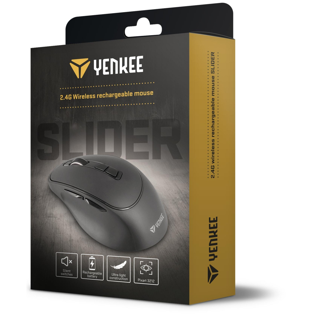 Мишка YENKEE YMS 2080GY Slider Wireless Black (45019322)