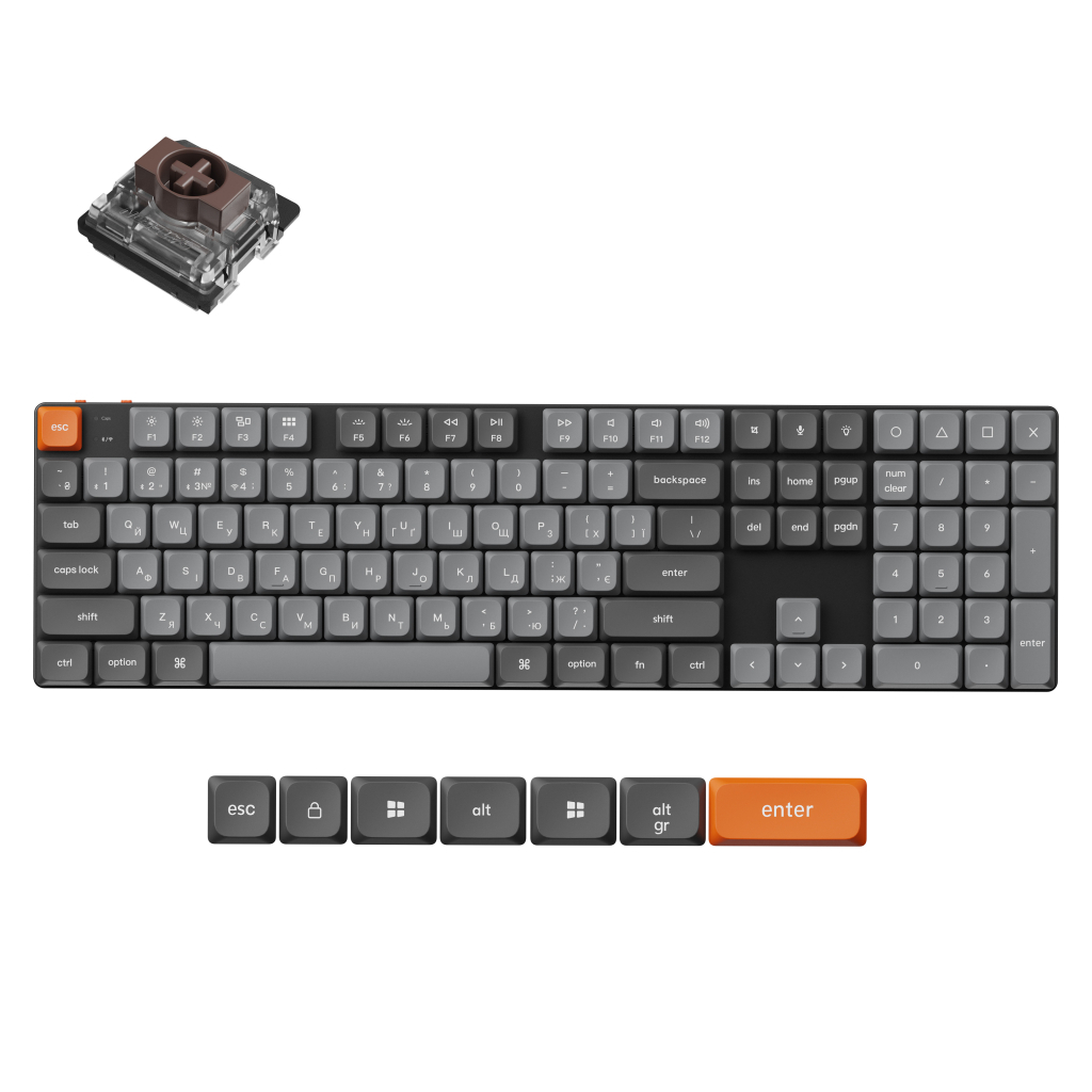 Клавіатура Keychron K5 Max Gateron Brown Switch RGB UA Black (K5M-H3-UA)