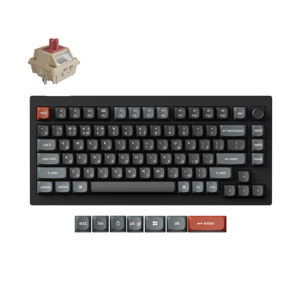 Клавіатура Keychron V1 Ultra Keychron Red Switch RGB UA Black (V1U-D1-UA)