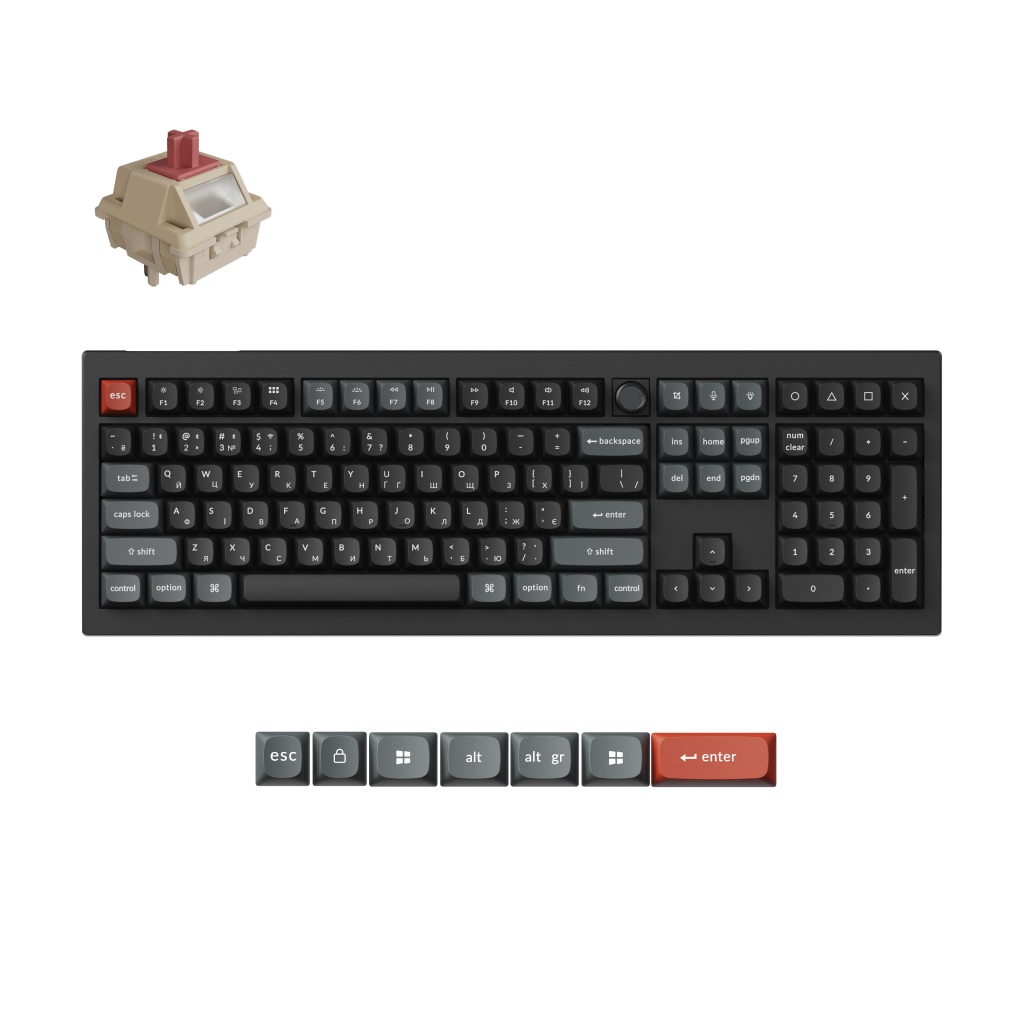 Клавіатура Keychron V6 Ultra Keychron Red Switch RGB UA Black (V6U-D1-UA)