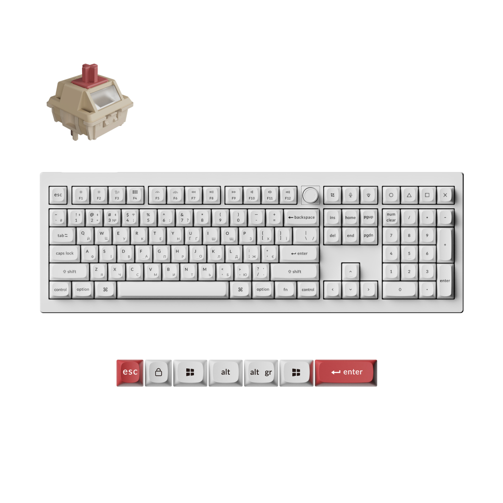 Клавіатура Keychron V6 Ultra Keychron Red Switch RGB UA White (V6U-F1-UA)