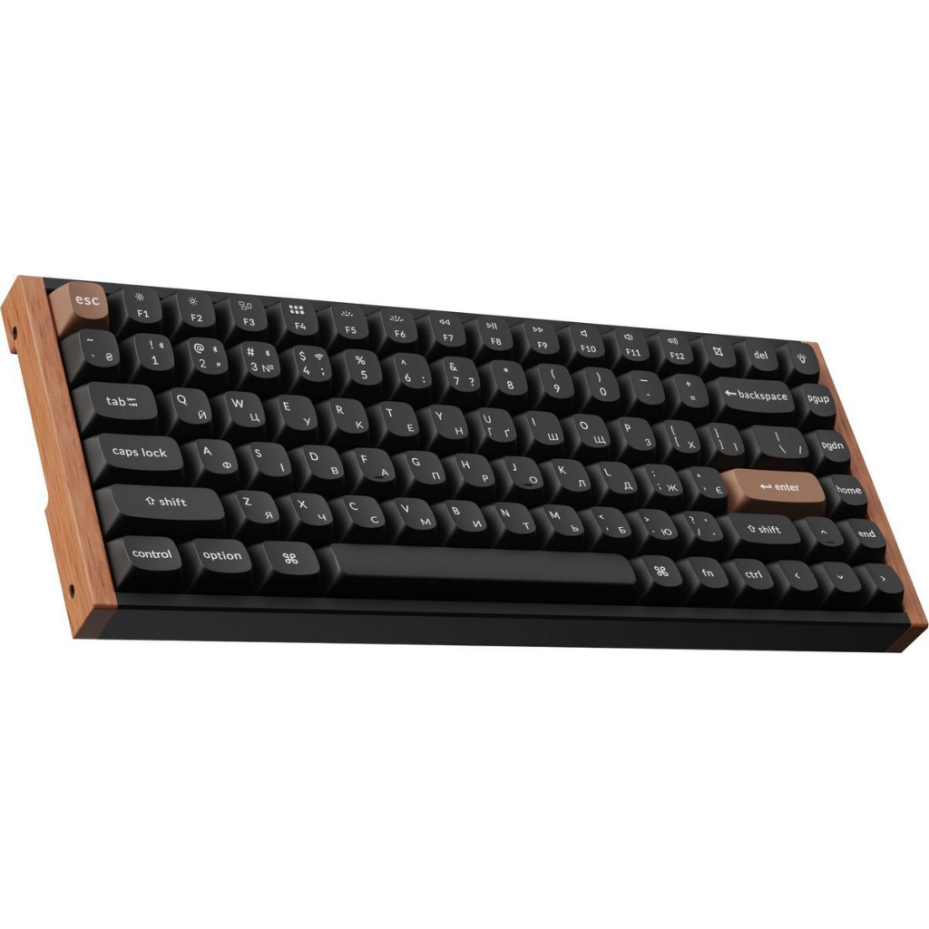 Клавіатура Keychron K2HE Gateron Double-Rail Magnetic Nebula Hot-swap QMK Wireless/Bluetooth/USB-А UA Wood/Black (K2H-F1-UA)